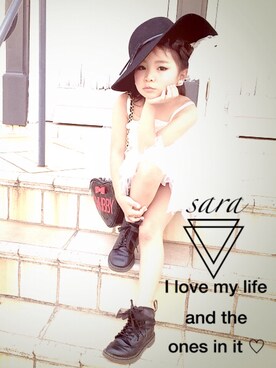 「アイテム（ブーツ）」を使った、SARAぴょんさん（キッズ・120cm）の夏コーディネート