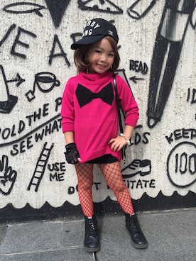 「アイテム（ブーツ）」を使った、SARAぴょんさん（キッズ・120cm）の秋コーディネート
