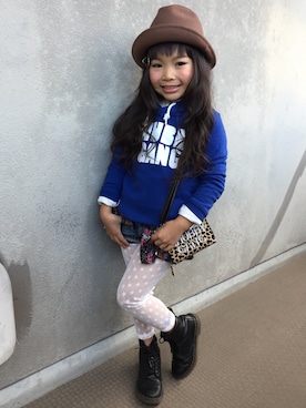 「アイテム（ブーツ）」を使った、SARAぴょんさん（キッズ・120cm）の秋コーディネート