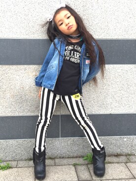 「ROLLERS（ローラーズ）のアイテム（帽子）」を使った、SARAぴょんさん（キッズ・120cm）の春コーディネート