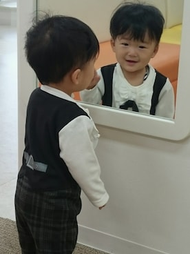 「フォーマルスタイル」｜「アイテム（オールインワン・サロペット）」を使った、cha-chanさん（キッズ・70cm）の秋コーディネート