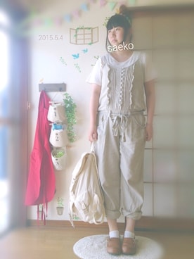 「GAL FIT（ギャルフィット）のアイテム（オールインワン・サロペット）」を使った、さ  え  子さん（レディース・168cm）の夏コーディネート