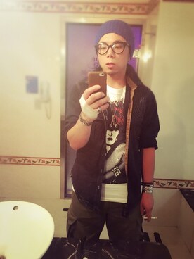 「STOP LIGHT（ストップライト）のアイテム」を使った、Wannachillさん（メンズ・172cm）の夏コーディネート