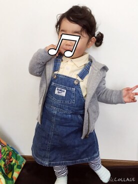「OSHKOSH（オシュコシュ）のアイテム（ワンピース）」を使った、yuuuuwa!!!さん（キッズ・80cm）の春コーディネート