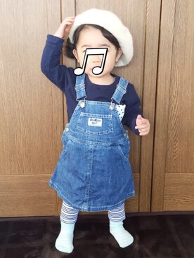 「OSHKOSH（オシュコシュ）のアイテム（ワンピース）」を使った、yuuuuwa!!!さん（キッズ・80cm）の春コーディネート