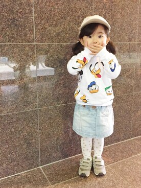 「next（next）のアイテム（スカート）」を使った、yuuuuwa!!!さん（キッズ・80cm）の秋コーディネート