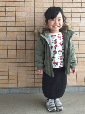 「GAP（ギャップ）のアイテム（モッズコート）」を使った、yuuuuwa!!!さん（キッズ・90cm）の秋コーディネート