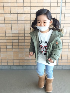 「GAP（ギャップ）のアイテム（モッズコート）」を使った、yuuuuwa!!!さん（キッズ・90cm）の秋コーディネート