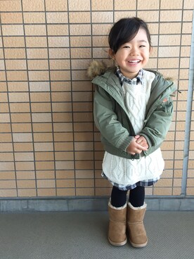 「GAP（ギャップ）のアイテム（モッズコート）」を使った、yuuuuwa!!!さん（キッズ・90cm）の秋コーディネート