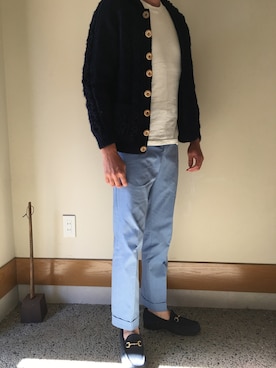 「アイテム（ドレスシューズ、ブルー系）」を使った、flatfieldさん（メンズ・172cm）の秋コーディネート
