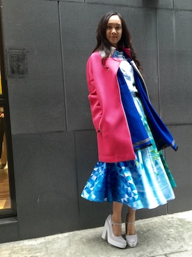 「skirt」｜「アイテム（ピーコート）」を使った、CHENG PAI CHENGさん（レディース・170cm）の冬コーディネート