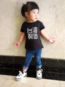 「PLENTY（プレンティ）のアイテム」を使った、ven wangさん（キッズ・90cm）の春コーディネート