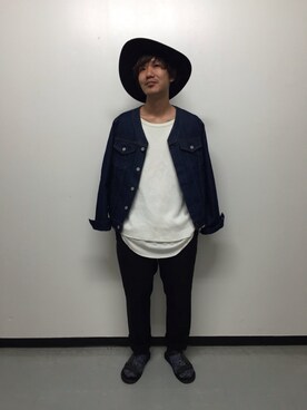 「tk.TAKEO KIKUCHI（ティーケータケオキクチ）のアイテム（デニムジャケット）」を使った、TK 調布パルコ スタッフさん（メンズ・169cm）の秋コーディネート