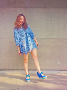 「アイテム（ブレスレット）」を使った、 Megu Kashimaさん（レディース・157cm）の冬コーディネート