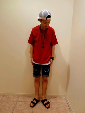 「BIRKENSTOCK（ビルケンシュトック）の＜BIRKENSTOCK（ビルケンシュトック）＞ ARIZONA BIRKOFLOR/サンダル¨ ◆（サンダル）」を使った、TAITOさん（メンズ・179cm）の夏コーディネート