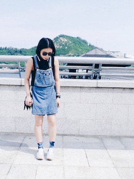 「MONKI（モンキ）のアイテム（ポロシャツ）」を使った、Ciszeさん（レディース・152cm）の夏コーディネート