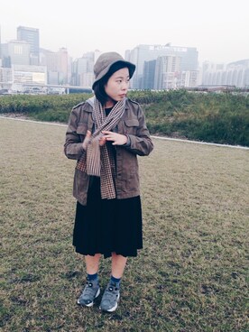 「skirt」｜「アイテム（その他アウター）」を使った、Ciszeさん（レディース・152cm）の冬コーディネート