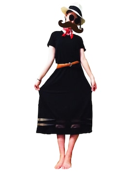 「INGNI（イング）の裾シアーマキシＯＰ/ＳＥＴ-2016SS-（ワンピース、ブラック系）」を使った、S さん（レディース・170cm）の春コーディネート