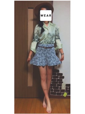 「H&M（エイチ・アンド・エム）のアイテム（スカート、グレー系）」を使った、S さん（レディース・170cm）の夏コーディネート