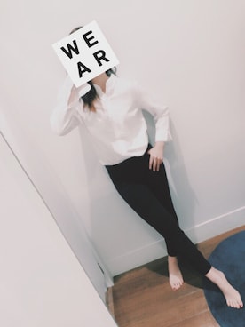 「GAP（ギャップ）のアイテム（デニムパンツ、ブルー系）」を使った、S さん（レディース・170cm）の秋コーディネート