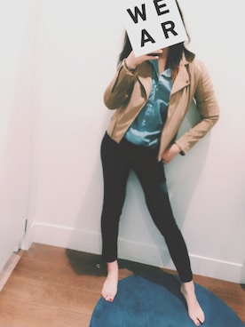 「GAP（ギャップ）のアイテム（その他パンツ、ブルー系）」を使った、S さん（レディース・170cm）の秋コーディネート