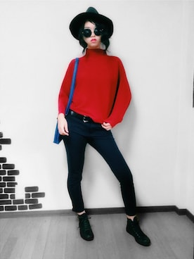 「YEVS（イーブス）のアイテム（バッグ）」を使った、S さん（レディース・170cm）の秋コーディネート