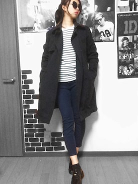 「GAP（ギャップ）のアイテム（ダウンジャケット/コート、ブラック系）」を使った、S さん（レディース・170cm）の秋コーディネート