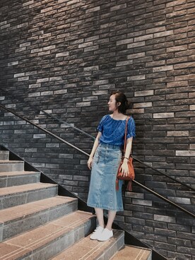 「blue」｜「アイテム（キャミソール）」を使った、Wen-hua Tsengさん（レディース・165cm）の秋コーディネート