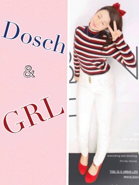 「Dosch（ドスチ）のアイテム（ニット/セーター）」を使った、ぽちゃ17さん（レディース・152cm）の秋コーディネート