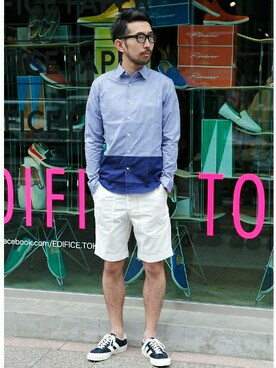 EDIFICE OFFICIALさん（メンズ・177cm）の春コーディネート