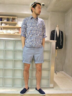 「EDIFICE（エディフィス）のアイテム（キャップ）」を使った、EDIFICE OFFICIALさん（メンズ・177cm）の夏コーディネート