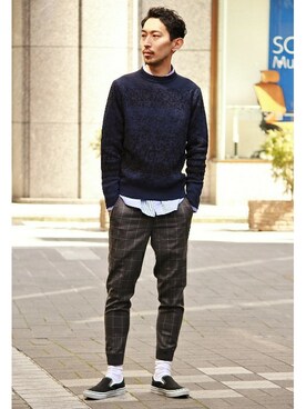 EDIFICE OFFICIALさん（メンズ・177cm）の春コーディネート