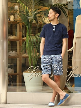 「EDIFICE（エディフィス）のアイテム（財布/小物）」を使った、EDIFICE OFFICIALさん（メンズ・177cm）の夏コーディネート