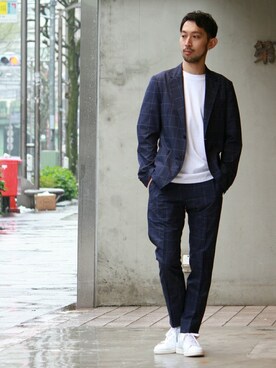 EDIFICE OFFICIALさん（メンズ・177cm）の春コーディネート