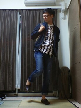 「GU（ジーユー）の（GU）スキニーフィットジーンズ（MEN ⁄ ジーンズ）」を使った、toshiy さん（メンズ・176cm）の春コーディネート