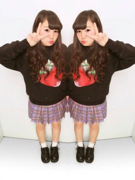 「Nile PERCH（ナイルパーチ）のアイテム（スウェット）」を使った、KAECHUNさん（レディース・151cm）の秋コーディネート