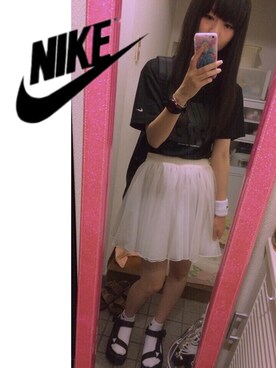 「NIKE(ナイキ)のアイテム(バングル/リストバンド)」を使った、YURIさん(レディース・158cm)の夏コーディネート