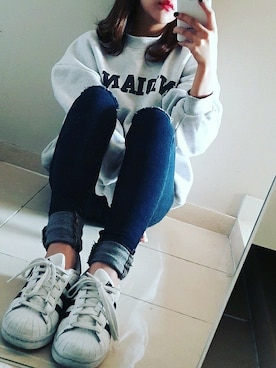 「インディゴデニム」｜RiRiさん（レディース・156cm）の秋コーディネート