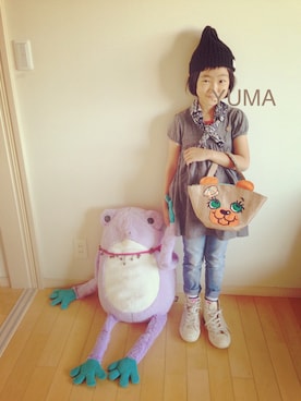 「バンダナ」｜「アイテム（チュニック）」を使った、yuma_futaさん（キッズ・122cm）の春コーディネート