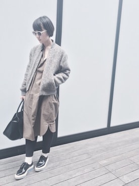 「PRADA（プラダ）のアイテム（モカシン/デッキシューズ）」を使った、tenyouさん（レディース・165cm）の春コーディネート