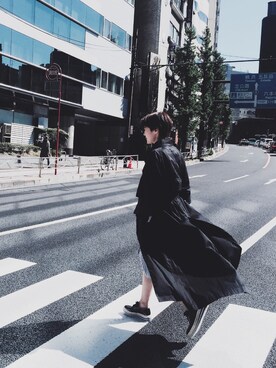「PRADA（プラダ）のアイテム（モカシン/デッキシューズ）」を使った、tenyouさん（レディース・165cm）の春コーディネート