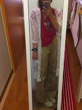 「NICE CLAUP（ナイスクラップ）のアイテム（その他アウター）」を使った、#knさん（レディース・158cm）の夏コーディネート