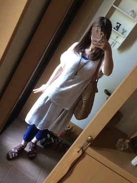 「McGREGOR CLASSIC（マックレガークラシック）のアイテム（シューズ）」を使った、かおりさん（レディース・162cm）の夏コーディネート