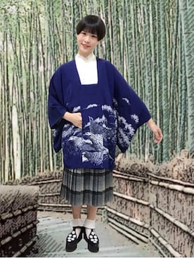 「kimono」｜「アイテム（スカート）」を使った、L.Z.Hさん（レディース・160cm）の秋コーディネート