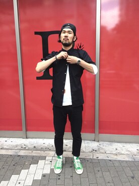 「MARCELO BURLON（マルセロ・バーロン）のアイテム（ニットキャップ/ビーニー）」を使った、しみしーさん（メンズ・186cm）の夏コーディネート