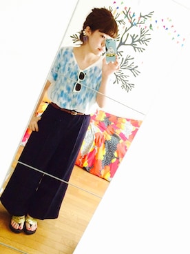 「Clef（クレ）のアイテム」を使った、こはる。さん（レディース・155cm）の夏コーディネート