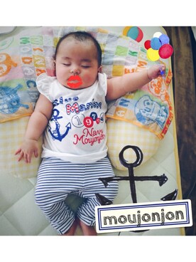 「Moujonjon（ムージョンジョン）のアイテム（ママ＆ベビー）」を使った、MSRNK❤︎さん（キッズ・80cm）の夏コーディネート
