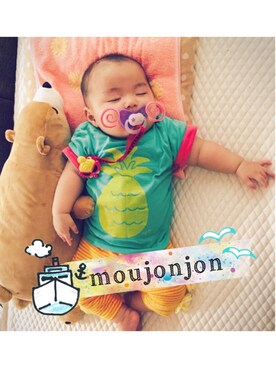 「Moujonjon（ムージョンジョン）のアイテム（ママ＆ベビー）」を使った、MSRNK❤︎さん（キッズ・80cm）の夏コーディネート