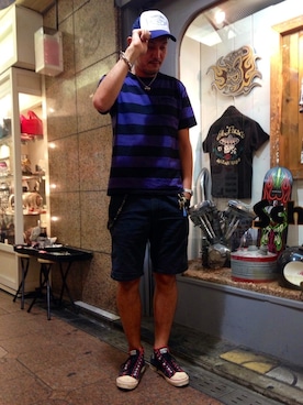「メッシュキャップ」｜「アイテム（財布/小物）」を使った、matsuuraさん（メンズ・189cm）の夏コーディネート