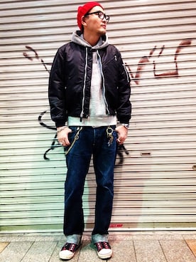 「アイテム（キーホルダー）」を使った、matsuuraさん（メンズ・189cm）の秋コーディネート